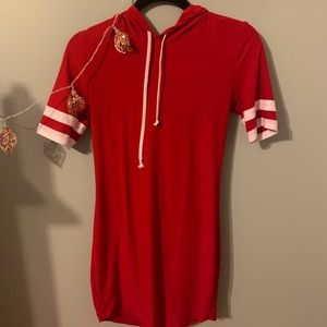 Ultra Flirt Red Hooded Skater Dress